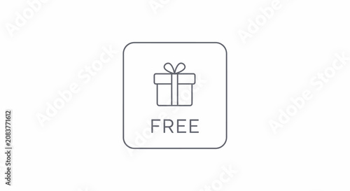 Fotografie Free gift icon with ribbon.