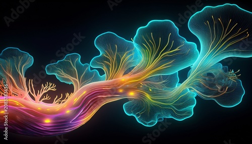 Bioluminescent Coral Flow Transparent Background