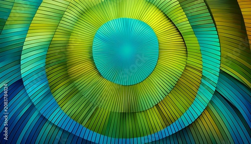 Beautiful Abstract Circles Background Of Bright Green Blue Colors