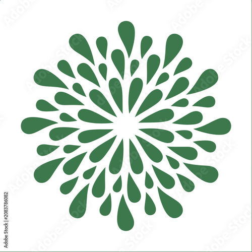 Green abstract floral pattern