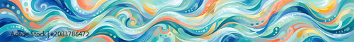 Abstract flowing waves of color