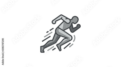 Bild auf Leinwand Man Running in Motion Sprinting Fast.