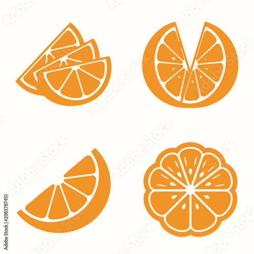 Orange slices and wedges illustration.