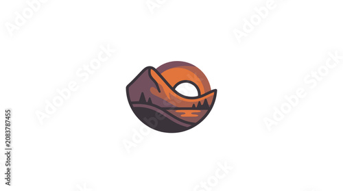 Orange and black donut with bite.