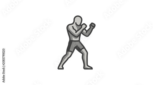 Bild auf Leinwand Man Wearing Boxing Gloves Ready.