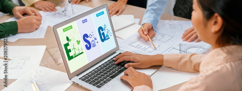 Fotografía ESG environmental social governance policy for brisk business to set a standard