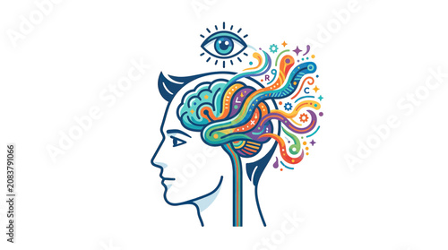 Creative Mind Explosion: Brain, Eye, and Abstract Thoughts