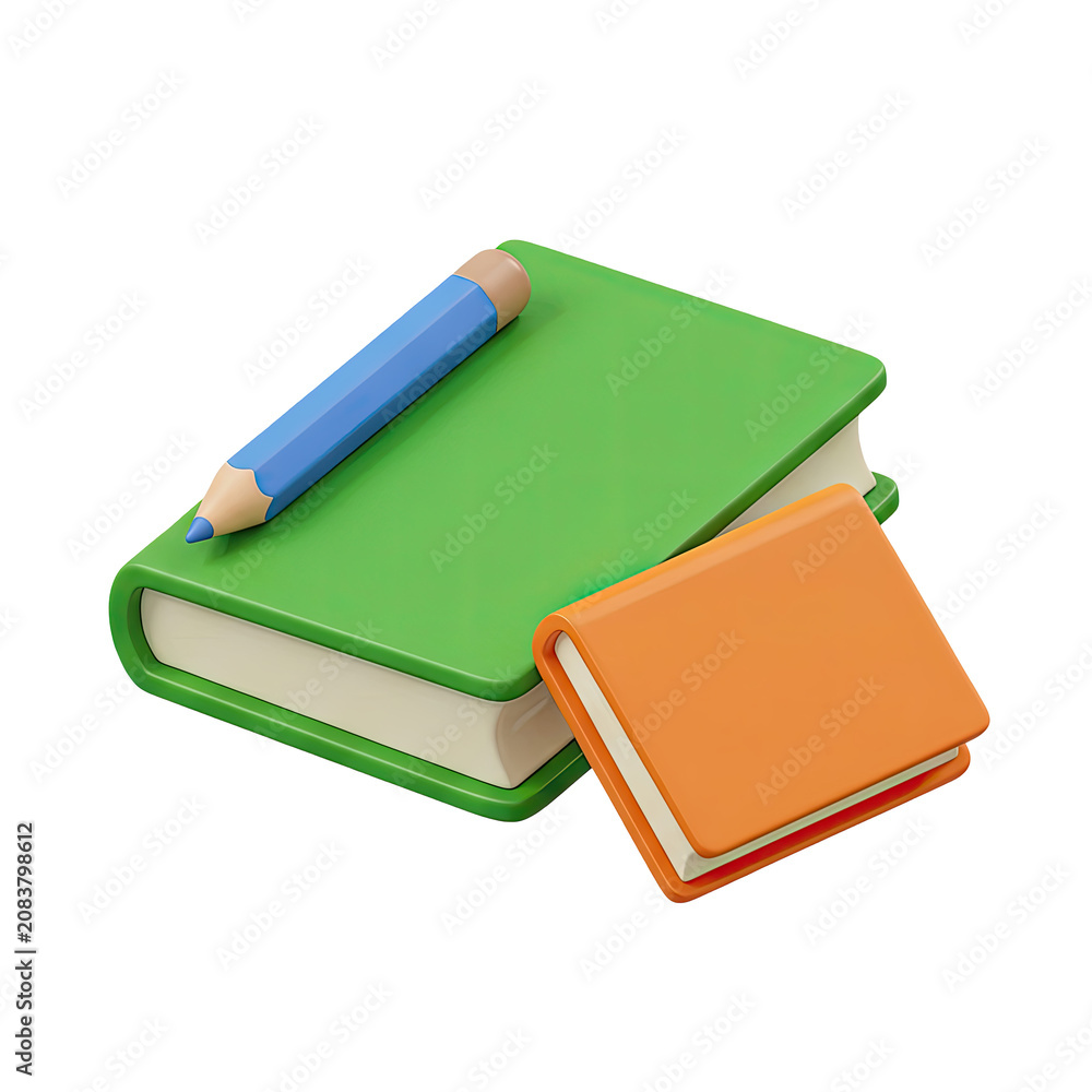 Fototapeta premium Books and Pencil Icon