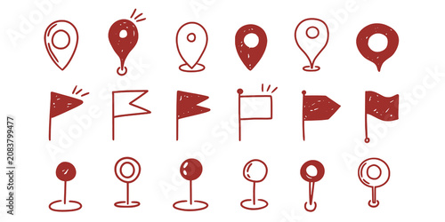 Fényképezés Doodle location pin