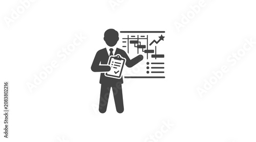 Tableau sur toile Businessman presenting data on charts.