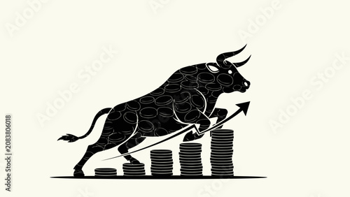 Bull Market Financial Growth Concept Illustration