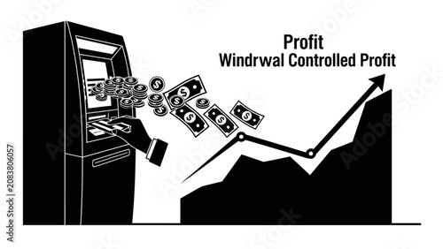 ATM Withdrawal and Financial Growth Profit Chart Concept