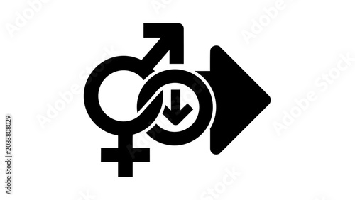 Fotografía Gender Equality and Relationship Symbol Icon