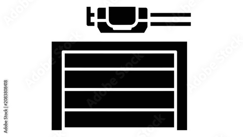 Garage Door Opener Icon with Automated Mechanism