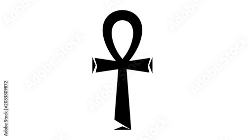 Tableau sur toile Ancient Egyptian Ankh Symbol Black Icon