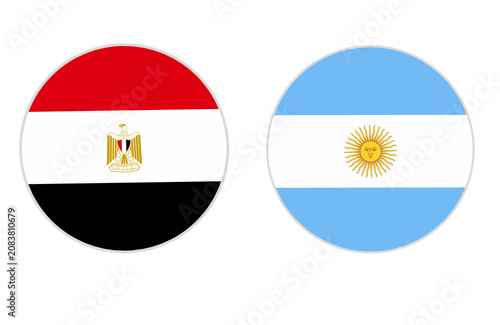 Bild auf Leinwand round shape of egyptian flag and argentinian flag with transparent background