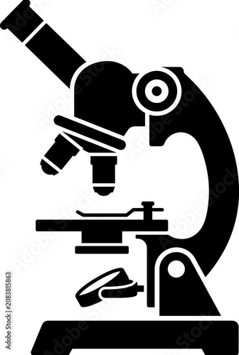 Microscope Silhouette Icon - Scientific Research and Discovery