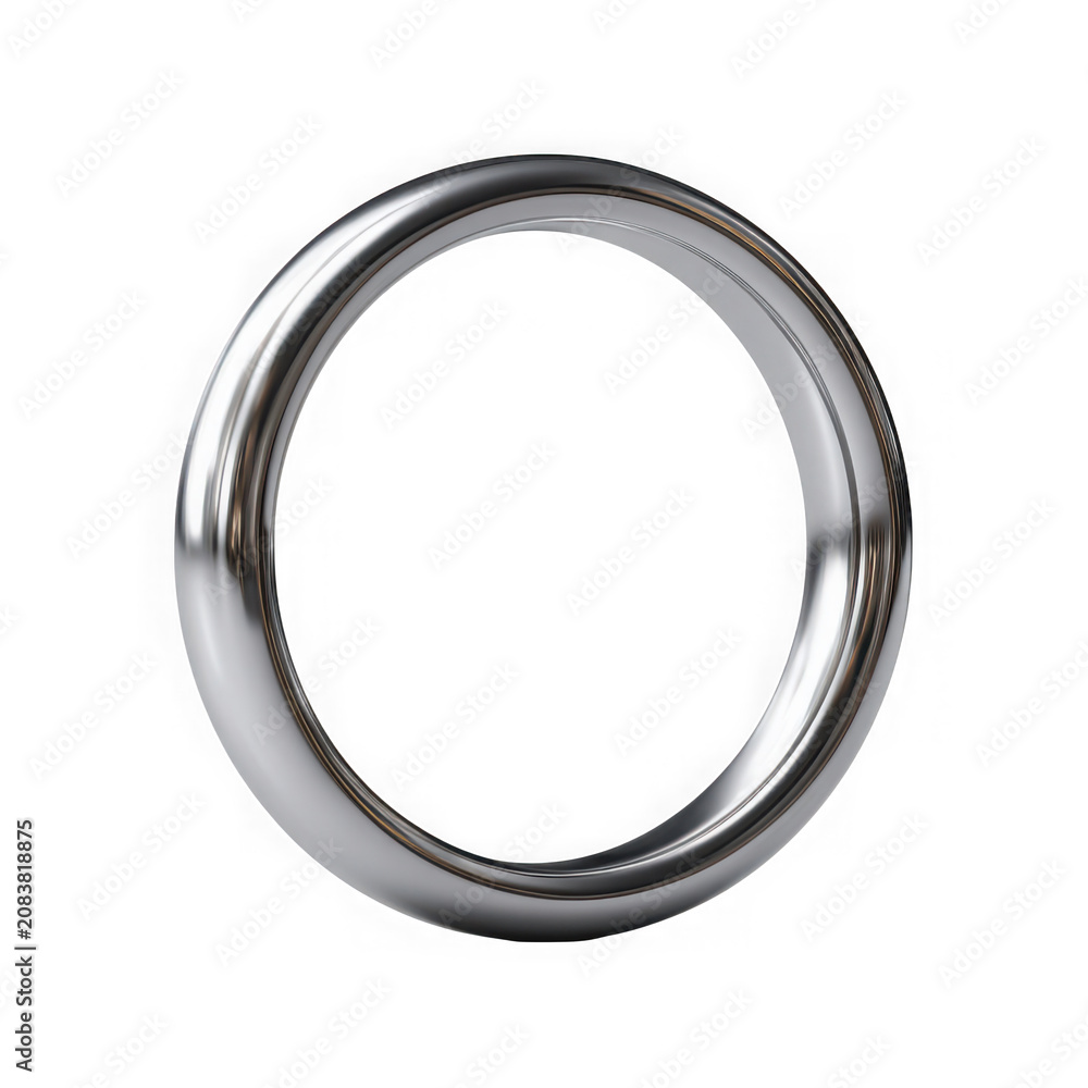 Obraz premium Simple silver ring icon with shadow