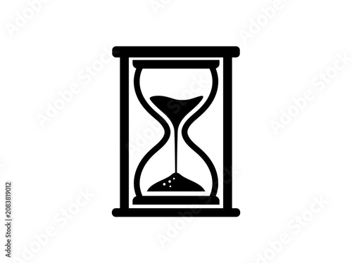 Obraz na płótnie Hourglass Icon Silhouette - Time Passing Concept