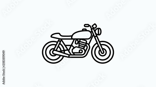 Obraz na płótnie Minimalist Cafe Racer Motorcycle Icon on White Background