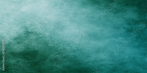 Fotografie Abstract textured background in shades of teal and green, resembling watercolor washes or a misty ocean surface, evoking a sense of calm and depth