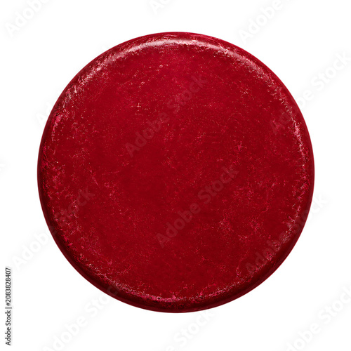 Red Fabric Texture Badge With Red Ribbon, Red Seal With Ribbon, Fantasy Badge and Seal With Ribbon