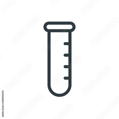 Laboratory test tube icon, simple line art, science and research symbol