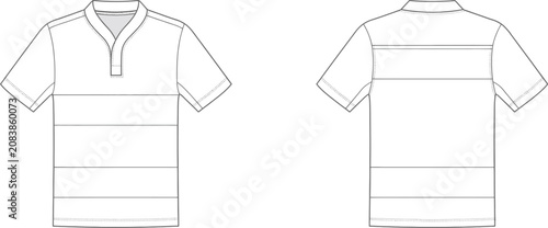 Cad drawing of polo shirt design technical fashion illustration