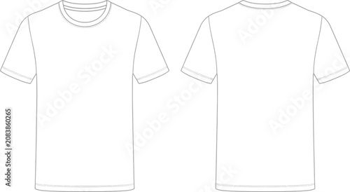 T shirt design template in cad drawing format for apparel design and manufacturing