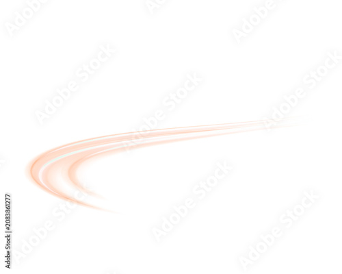 Abstract light streak in motion on transparent background