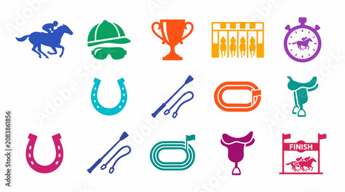 Horse Racing Vector Icon Pack Design