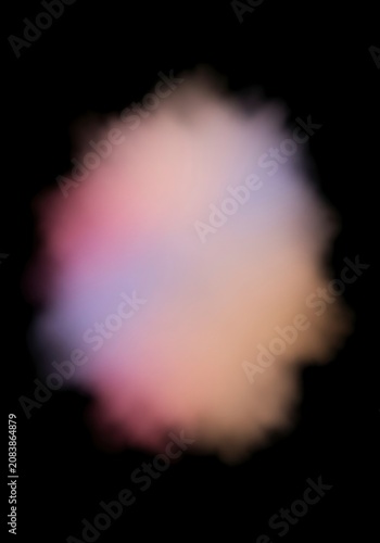 Blurry pink purple orange shape.