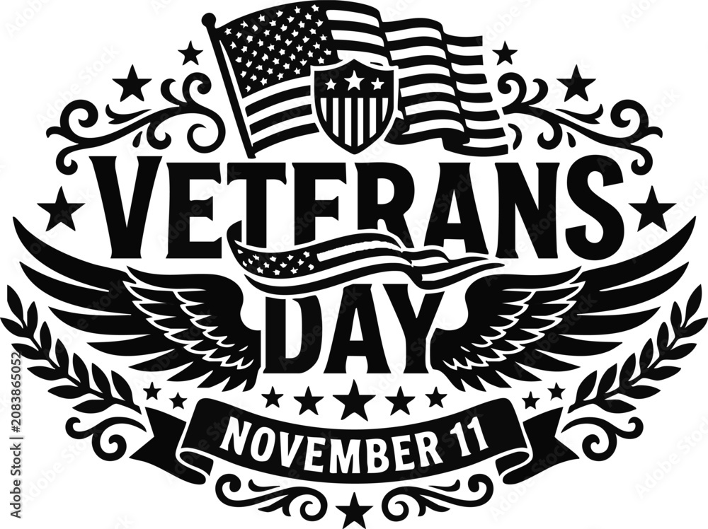 Obraz premium Veterans day graphic with patriotic elements