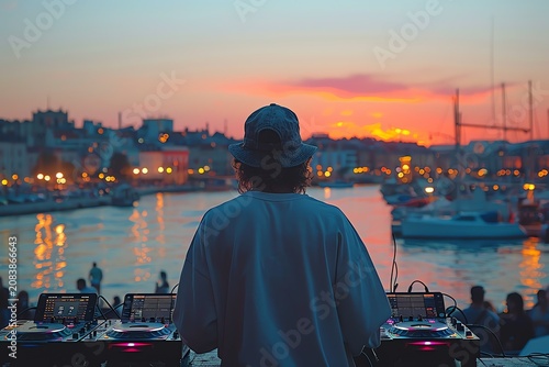 Music Festival DJ Crowd Back View Outdoor Concert Photography Art