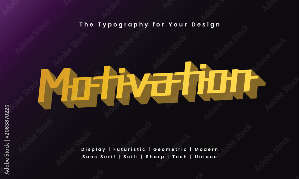 Fototapeta premium Motivation Futuristic Yellow Typography with Modern Unique Font Style on Purple Black Gradient Background