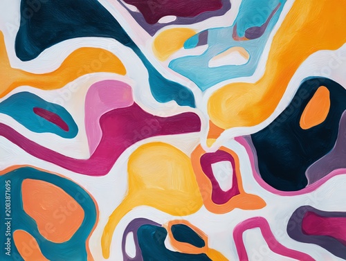 Abstract Pink Orange Oil Painting Expressionist Art Background