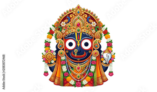 Canvastavla Sri Jagannath Hindu God Vector Illustration
