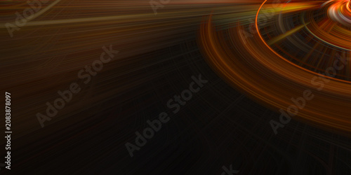 Obraz na plátně Abstract dark background featuring sweeping glowing orange light lines curving across black space creating dynamic motion blur