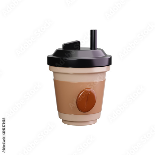 Coffee cup 3d render icons