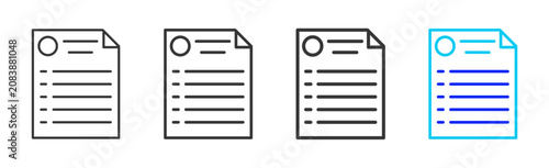 Fotografie Brand Document Icon Collection Creative Outline Style for Documents Business Man