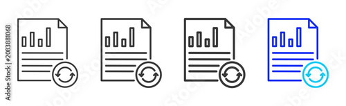 Tableau sur toile Cycle Report Icon Collection Creative Outline Style for Documents Business Manag