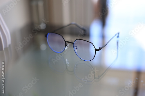 glasses on a table