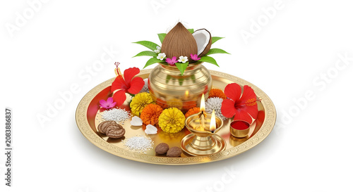 Festive Diwali celebration with traditional Indian items on plate indoors
