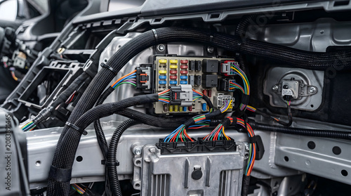 Advanced Vehicle Electrical Wiring System Close Up