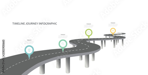 Business road map timeline Infographic design with 4 steps. Infographic template design for business growth. Infographic template for business presentation slide. 