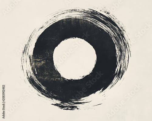 Abstract black and white grunge circle background with adhesive tape roll, metal and steel textures, industrial design frame illustration