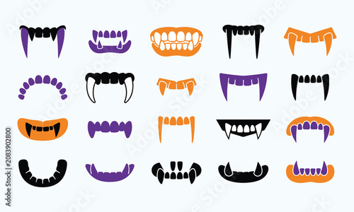 Halloween vampire fangs collection diverse designs for costumes and party decorations