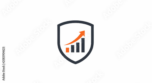 Business growth shield icon representing secure financial investment and risk management.