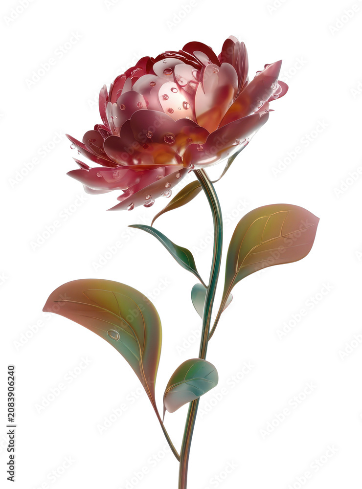 Fototapeta premium PNG Elegant dewy flower illustration