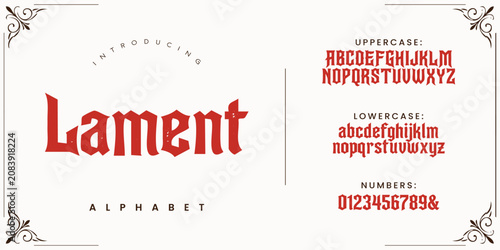 Εκτύπωση καμβά Lament Traditional Gothic Font for Historical Projects and Classic Book Title De